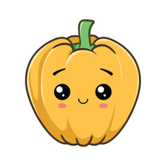 Cute pumpkin character. Vector illustration isolated on white background