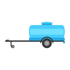 Trailer tanker icon. Barrel. Color silhouette. Side view. Vector simple flat graphic illustration. Isolated object on a white background. Isolate.