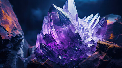 beautiful shiny purple amethyst crystal