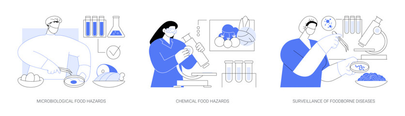 Safer and healthier foods abstract concept vector illustrations.