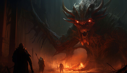 fire demon in the forest