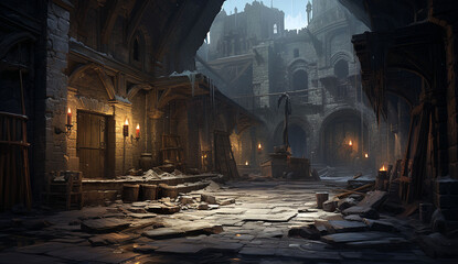 abandoned medieval city