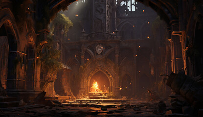 mysterious castle ruins