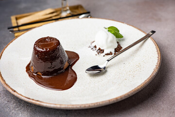 A delicious dessert on the table.  Close up