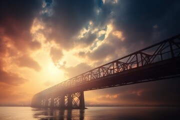 Fototapeta premium bridge at sunset