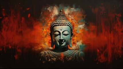 Abstract portrait of a buddha.