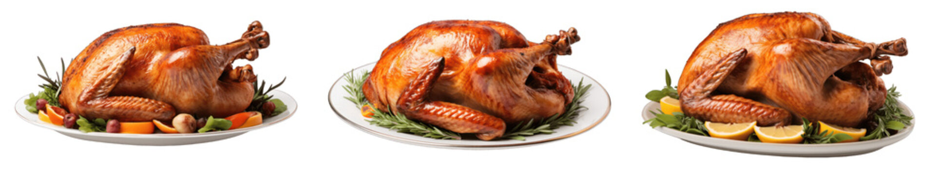 Thanksgiving turkey isolated on transparent white background