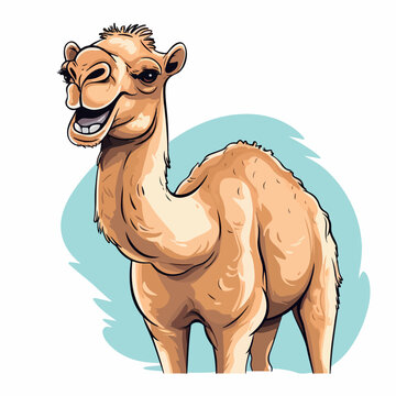 Camal in cartoon, doodle style. 2d cut illustration in icon, logo style. 