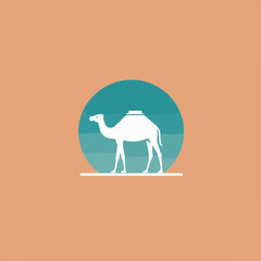 Camal in cartoon, doodle style. 2d cut illustration in icon, logo style. 