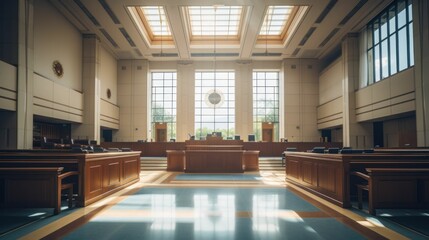 Fototapeta na wymiar Interior of an empty court house room