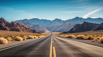 road to the mountains through the Arizona desert