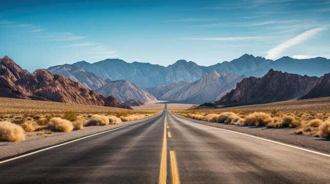 road to the mountains through the Arizona desert