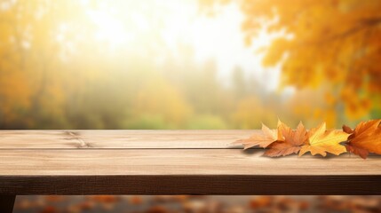Naklejka na ściany i meble autumn leaves on the wooden background