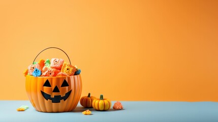halloween background with pumpkin jack o lantern