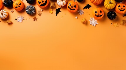 halloween pumpkin background with copyspace - obrazy, fototapety, plakaty