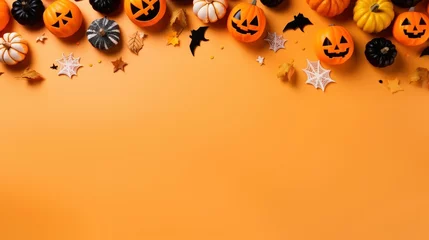 Foto op Aluminium halloween pumpkin background with copyspace © Generative Professor