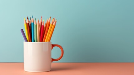 Fototapeta premium pencils in a cup, back to school concept