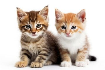 Baby kittens isolated on white background