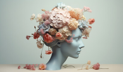 floppy brain with flowers