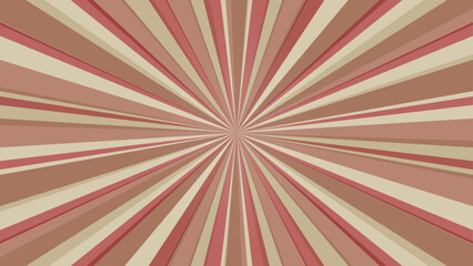 Sun burst background in pale red and beige color Geometric abstract design glow effect. Comic. Simply ray decoration. Circus style. Fantasy Vector illustration