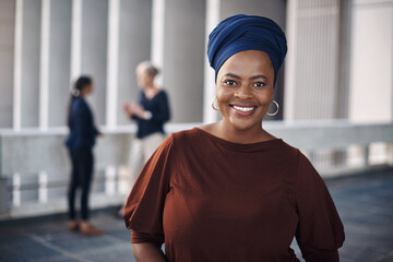 Stand out for what you stand for. Portrait of a confident young businesswoman against a city...