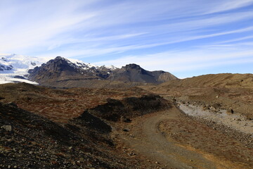 View on a mountain in the Skaftafell National Park was a national park, situated between Kirkjubæjarklaustur and Höfn in the south of Iceland