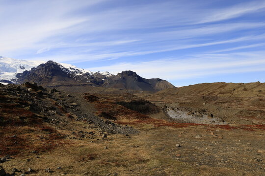 View on a mountain in the Skaftafell National Park was a national park, situated between Kirkjub&aelig;jarklaustur and H&ouml;fn in the south of Iceland