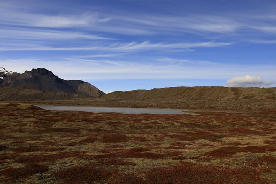 View on a mountain in the Skaftafell National Park was a national park, situated between Kirkjub&aelig;jarklaustur and H&ouml;fn in the south of Iceland