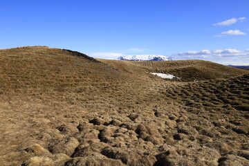 View in the Myvtan National park located in northern Iceland in the vicinity of the Krafla volcano