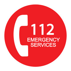 112 emergency call service icon. Vector illustration