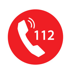 112 emergency call service icon. Vector illustration - obrazy, fototapety, plakaty