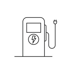 Electric vehicle charging station on white Vector Image