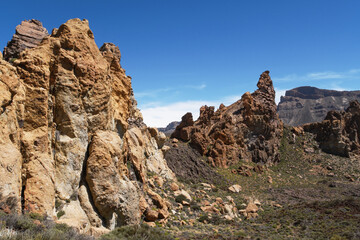 volcanic rocks of los Roques de Garcia in Parque Nacional del Teide on Tenerife island (Canary...
