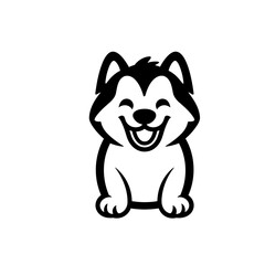 Simple husky dog illustration logo icon  © Marek49