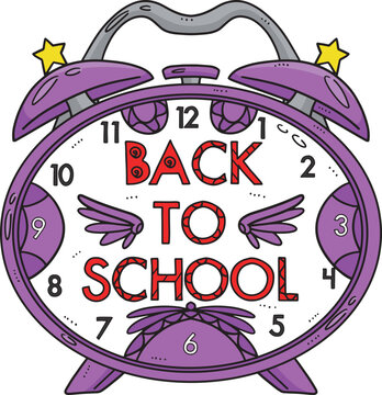 Back To School Alarm Clock Cartoon Clipart
