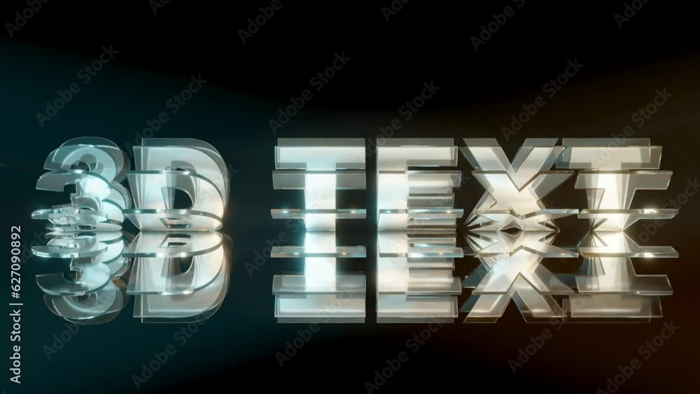 Poster loop 3d animation of 3d text. the idea of a beautiful text appearance. an example for logos, adverti