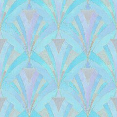 Art deco style geometric forms multicolor seamless pattern background