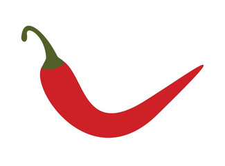 Red hot chili pepper isolated on white, vector illustration