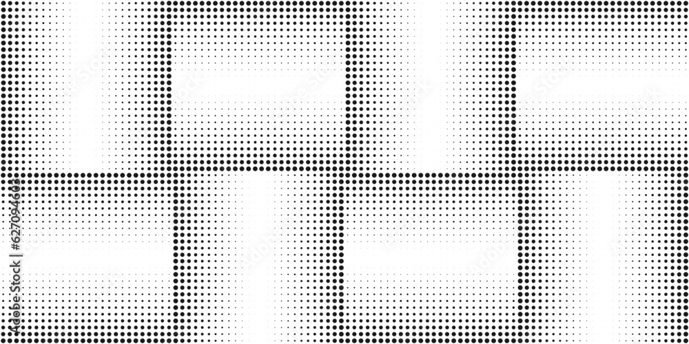Poster halftone dotted seamless pattern. abstract geometric black and white tile background. dots gradient 
