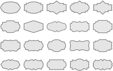 Fototapeta premium set of label frames. collection of vintage decorative borders