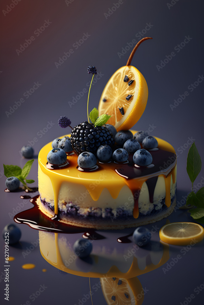 Poster lemon cheesecake, dessert, lemon pie, cake, birthday, exclusive, restaurant, 