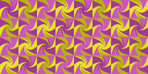 Curved yellow-pink tile. Tile from swirling whirlpools. Design for textile, fabric, clothing, curtain, rug, batik, ornament, background, wrapping.