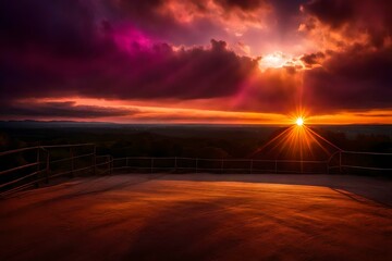 sunset over the horizon