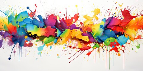 Watercolor Splashes Playful Watercolor Splashes - Dancing Colors Unleashed - Embrace the Artistic Journey in Every Brushstroke   Generative AI Digital Illustration