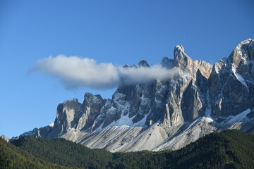 peaks in the mountains