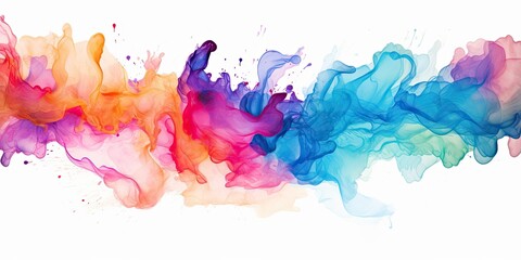 Watercolor Splashes Expressive Watercolor Splashes - A Fusion of Colors Unleashed - Embrace the Emotion in Every Brushstroke   Generative AI Digital Illustration