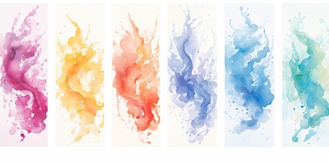 Watercolor Splashes  Sparkling Watercolor Splashes - Dazzling Colors Unleashed   Generative AI Digital Illustration