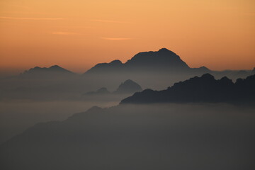 sunset in the mountains