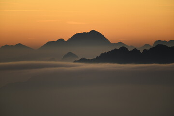 sunset in the mountains