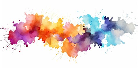 Watercolor Splashes Artistic Watercolour Blots - High Definition Clipart, Isolated on White Background - Embrace the Versatility in Every Splash - Watercolor Art,    Generative AI Digital Illustration